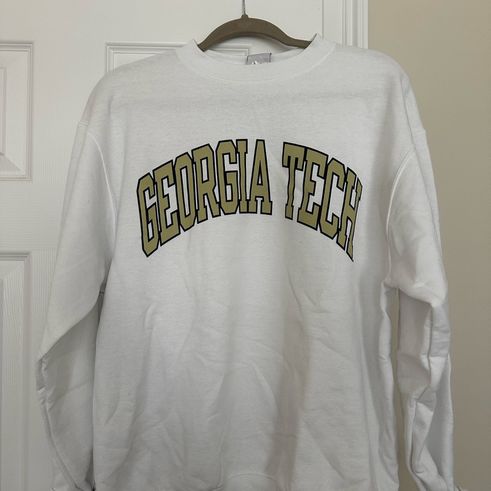 Champion White and Gold Georgia Tech crewneck sweatshirt